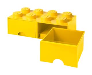 LEGO 40061732 - LEGO tároló - Sárga, nagy, dupla fiókos, 2x4