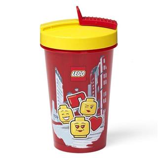 LEGO 40441725 - LEGO Iconic lány mintás nagy piros pohár tetővel, sz...