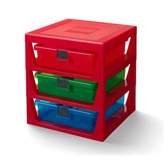 LEGO 40950001 - LEGO tároló -3-Drawer Storage Rack Red