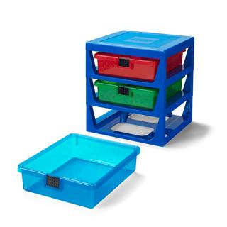 LEGO 40950002 - LEGO tároló -3-Drawer Storage Rack Blue
