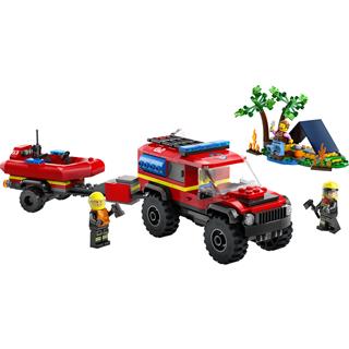 LEGO 60412 - LEGO City - 4x4 Tűzoltóautó mentőcsónakkal