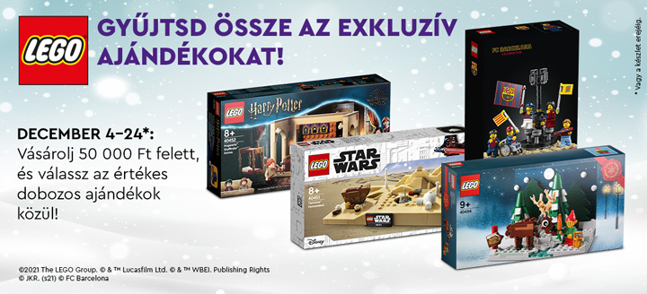 LEGO karácsonyi akció választható dobozos ajándékkal!
