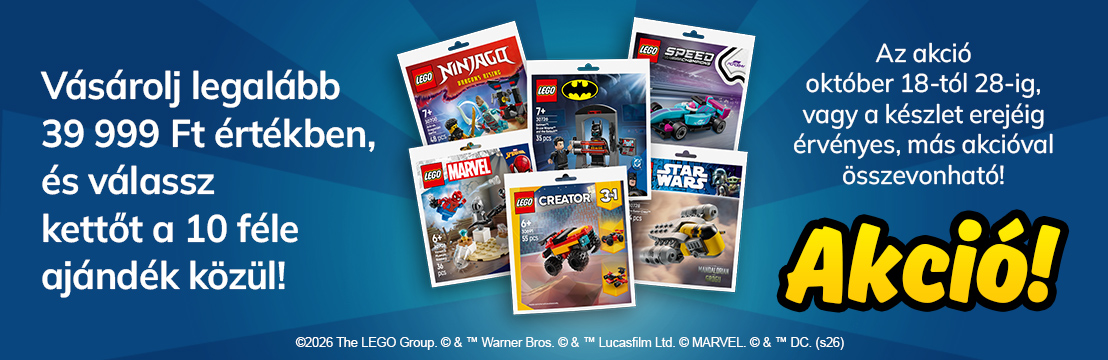 Válassz kettőt a 10 féle LEGO ajándék közül akció!
