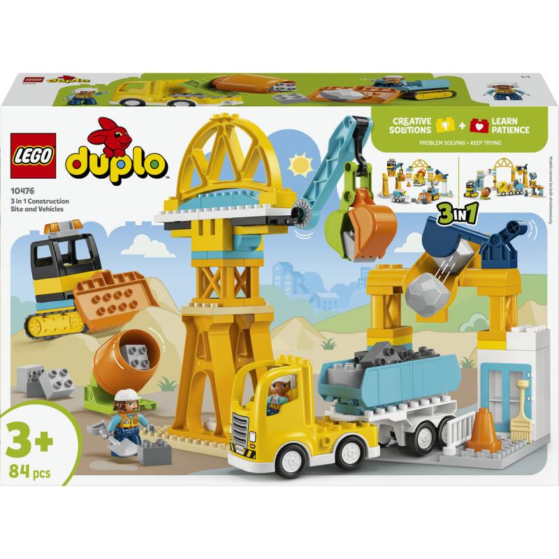 LEGO® DUPLO - 3 az 1-ben építési terület és munkagépek (10476)  