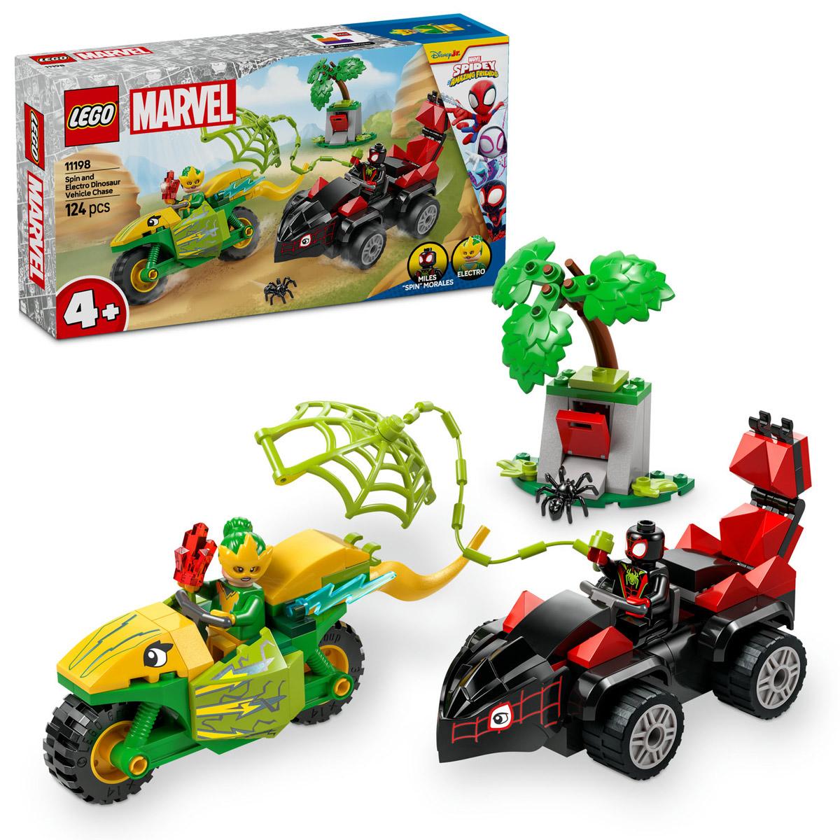 LEGO® Marvel - Spin és Electro: Üldözés a dinójárművel (11198)