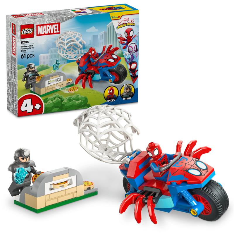 LEGO® Marvel - Motorkerékpáros Pókember vs. Rhino (11206)