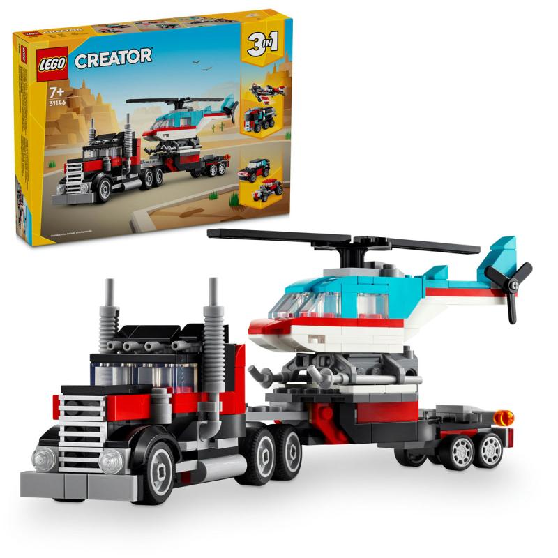 LEGO® Creator 3in1 - Platós teherautó és helikopter (31146)