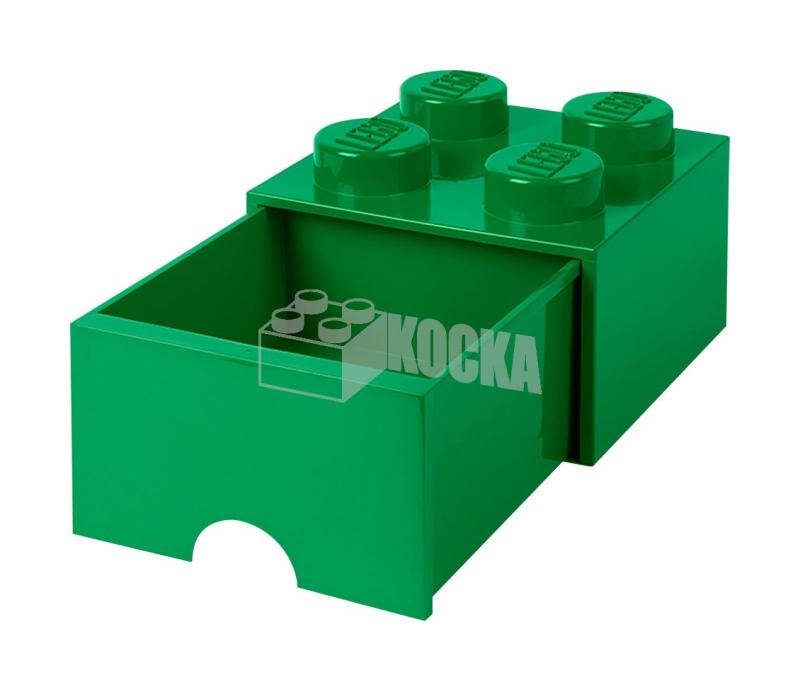 LEGO® tároló - Zöld, nagy, egy fiókos, 2x2 (40051734)