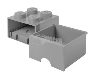 LEGO® tároló - Szürke, nagy, egy fiókos, 2x2 (40051740)