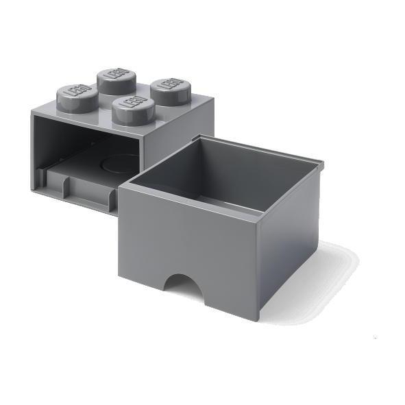 LEGO® tároló - Sötét szürke, nagy, egy fiókos, 2x2 (40051754)
