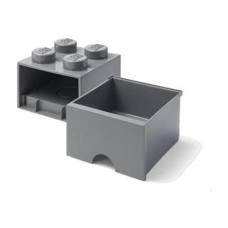 LEGO® tároló - Sötét szürke, nagy, egy fiókos, 2x2 (40051754)