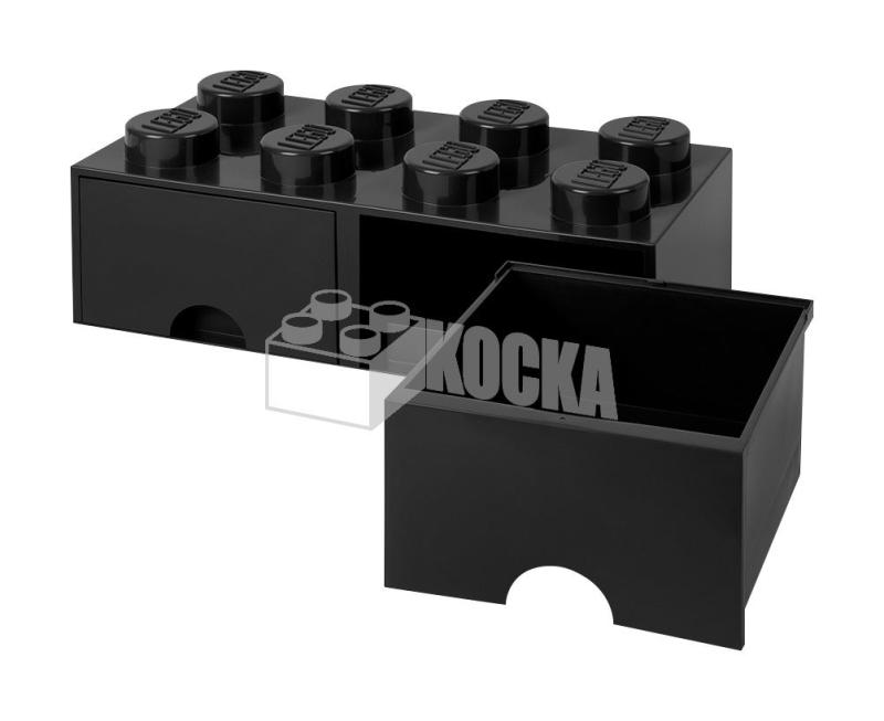 LEGO® tároló - Fekete, nagy, dupla fiókos, 2x4 (40061733)