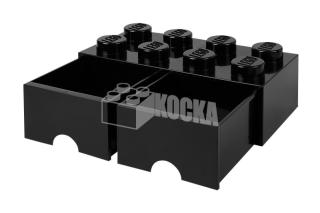 LEGO® tároló - Fekete, nagy, dupla fiókos, 2x4 (40061733)