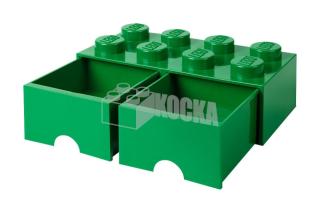 LEGO® tároló - Zöld, nagy, dupla fiókos, 2x4 (40061734)