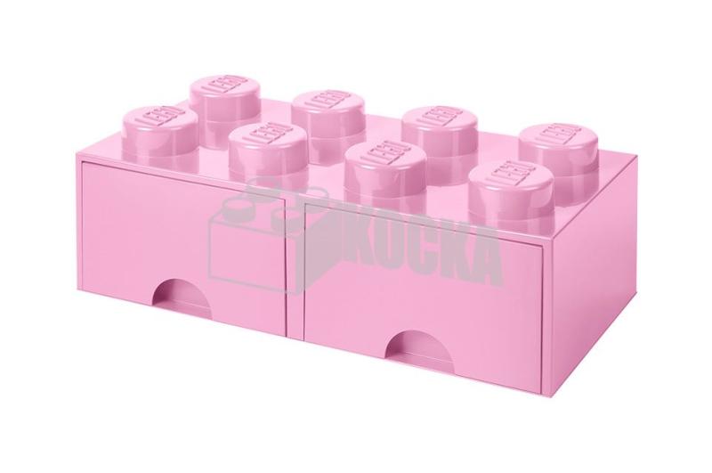LEGO® tároló - Rózsaszín, nagy, dupla fiókos, 2x4 (40061738)