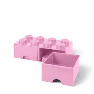 LEGO® tároló - Rózsaszín, nagy, dupla fiókos, 2x4 (40061738)
