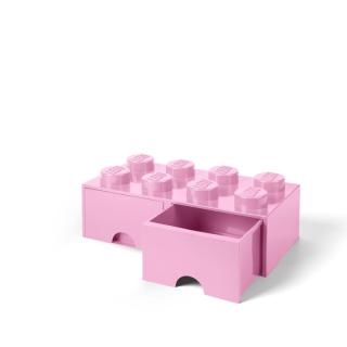 LEGO® tároló - Rózsaszín, nagy, dupla fiókos, 2x4 (40061738)