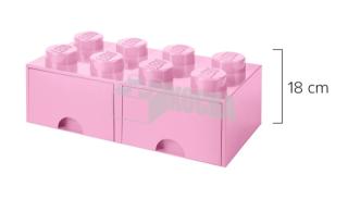 LEGO® tároló - Rózsaszín, nagy, dupla fiókos, 2x4 (40061738)