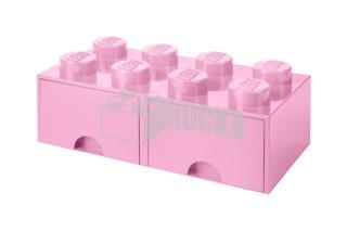 LEGO® tároló - Rózsaszín, nagy, dupla fiókos, 2x4 (40061738)
