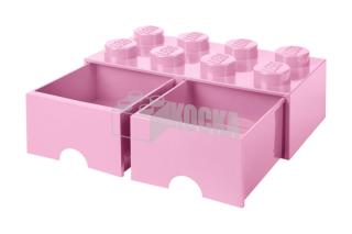LEGO® tároló - Rózsaszín, nagy, dupla fiókos, 2x4 (40061738)