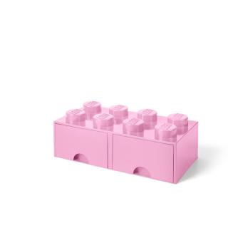 LEGO® tároló - Rózsaszín, nagy, dupla fiókos, 2x4 (40061738)