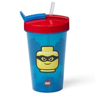 LEGO® Classic nagy átlátszó kék pohár, piros tetővel, szívószállal (40440001)