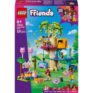 LEGO® Friends - Születésnapi cicazsúr és lombház cicáknak (42666)