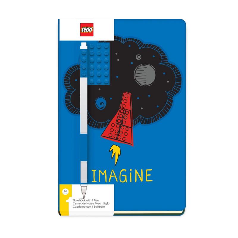 LEGO® EUROMIC - Keményfedeles kék színű napló + zselés toll (52523)  
