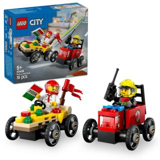 LEGO® City - Pizzásautó vs. tűzoltóautó, versenyautós csomag (60458)