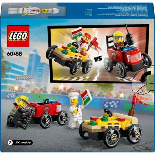 LEGO® City - Pizzásautó vs. tűzoltóautó, versenyautós csomag (60458)