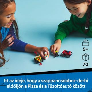 LEGO® City - Pizzásautó vs. tűzoltóautó, versenyautós csomag (60458)