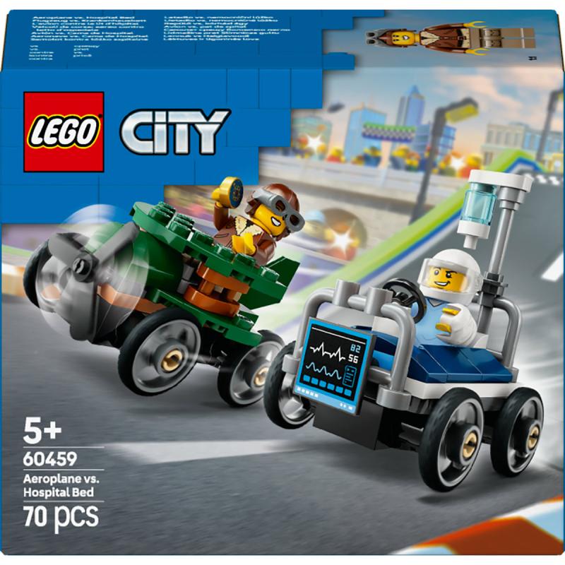 LEGO® City - Repülő vs. kórházi ágy, versenyautós csomag (60459)