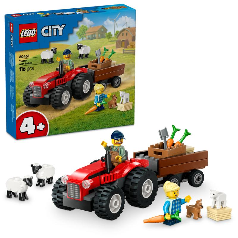 LEGO® City - Piros traktor, utánfutó és juhok (60461)
