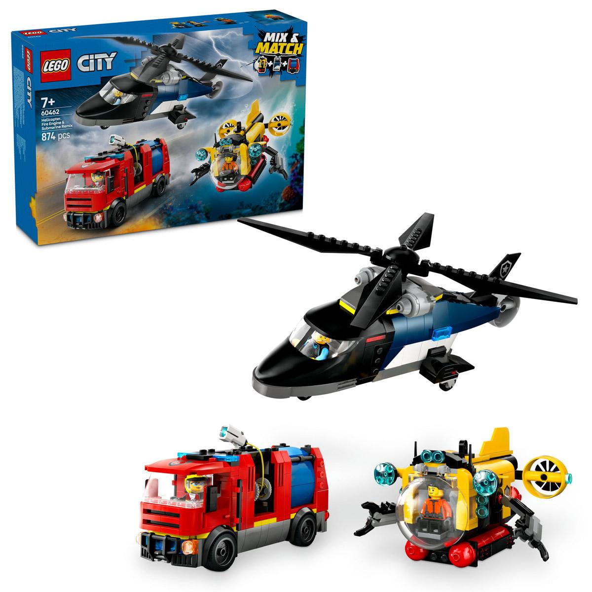 LEGO® City - Helikopter, tűzoltóautó és tengeralattjáró egy csomagban (60462)