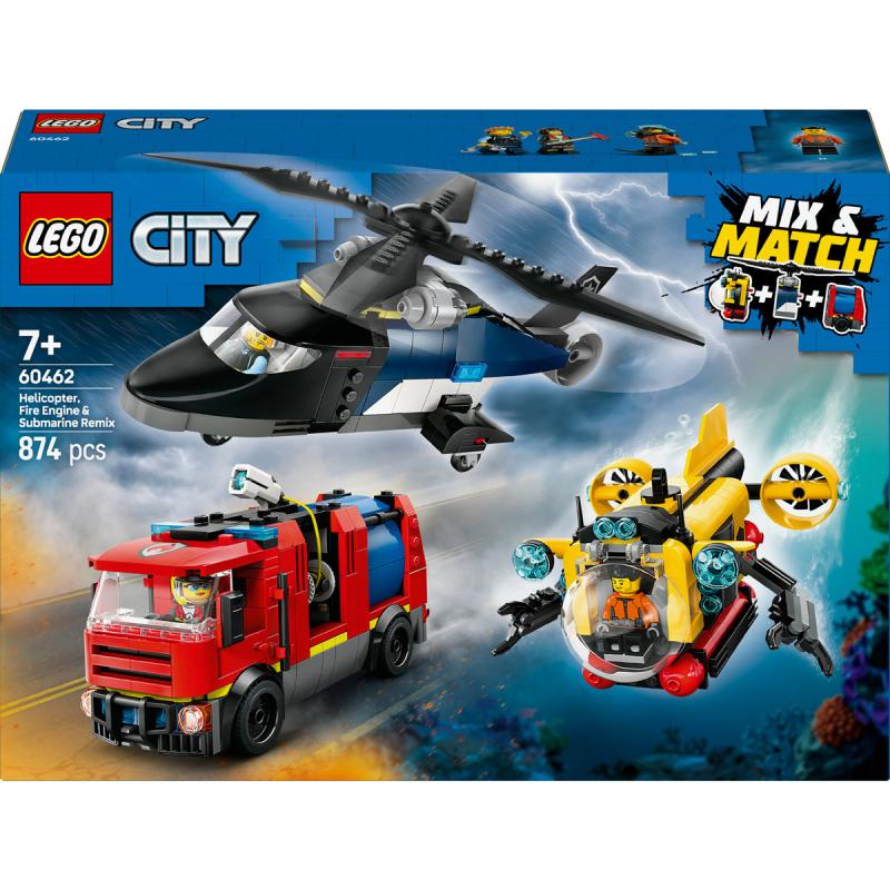 LEGO® City - Helikopter, tűzoltóautó és tengeralattjáró egy csomagban (60462)
