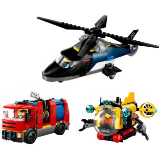 LEGO® City - Helikopter, tűzoltóautó és tengeralattjáró egy csomagban (60462)