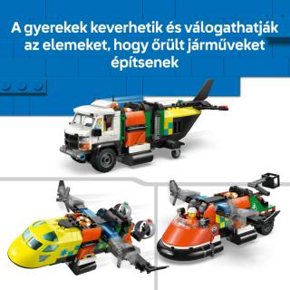 LEGO® City - Repülőgép, emelőkosaras kocsi és légpárnás jármű remix (60505)
