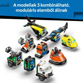 LEGO® City - Repülőgép, emelőkosaras kocsi és légpárnás jármű remix (60505)
