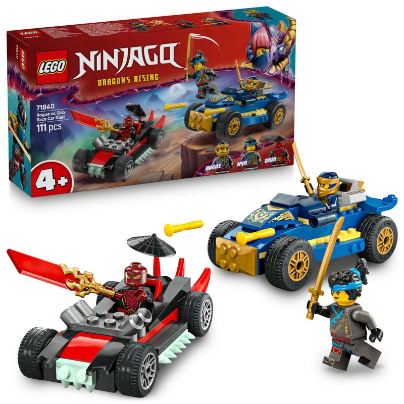 LEGO® NINJAGO - Rogue és Drix versenyautós párbaja (71840)