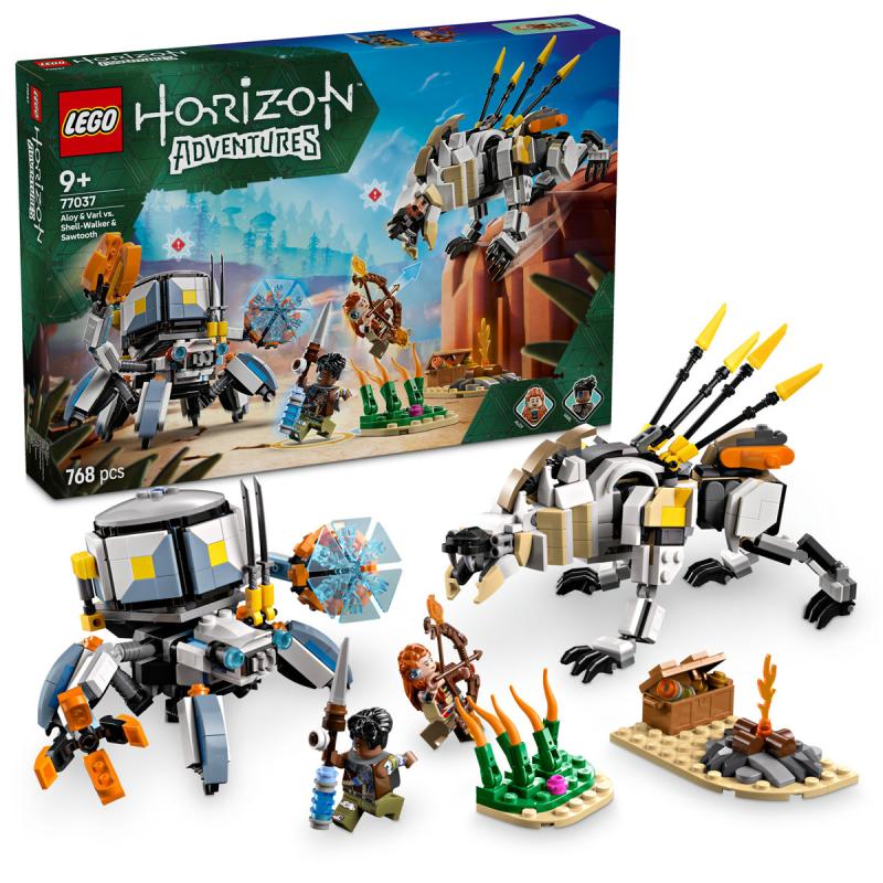 LEGO® Horizon Adventures-Aloy és Varl a páncéljáró és a fűrészfog ellen (77037)  