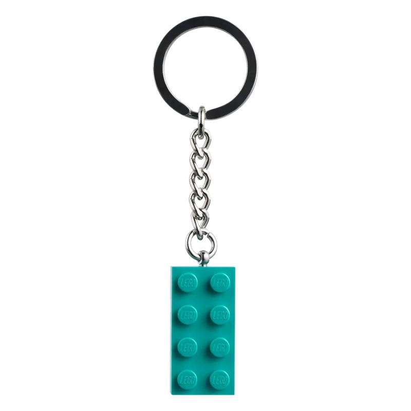 LEGO® kulcstartó - 2x4-es élénk kékeszöld kocka (854303)