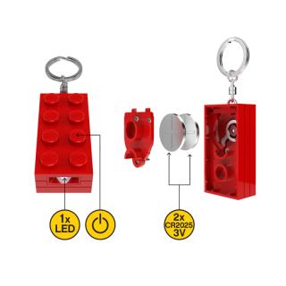 LEGO® EUROMIC - 2x4-es piros kocka világítós kulcstartó (LGL-KE234HR)