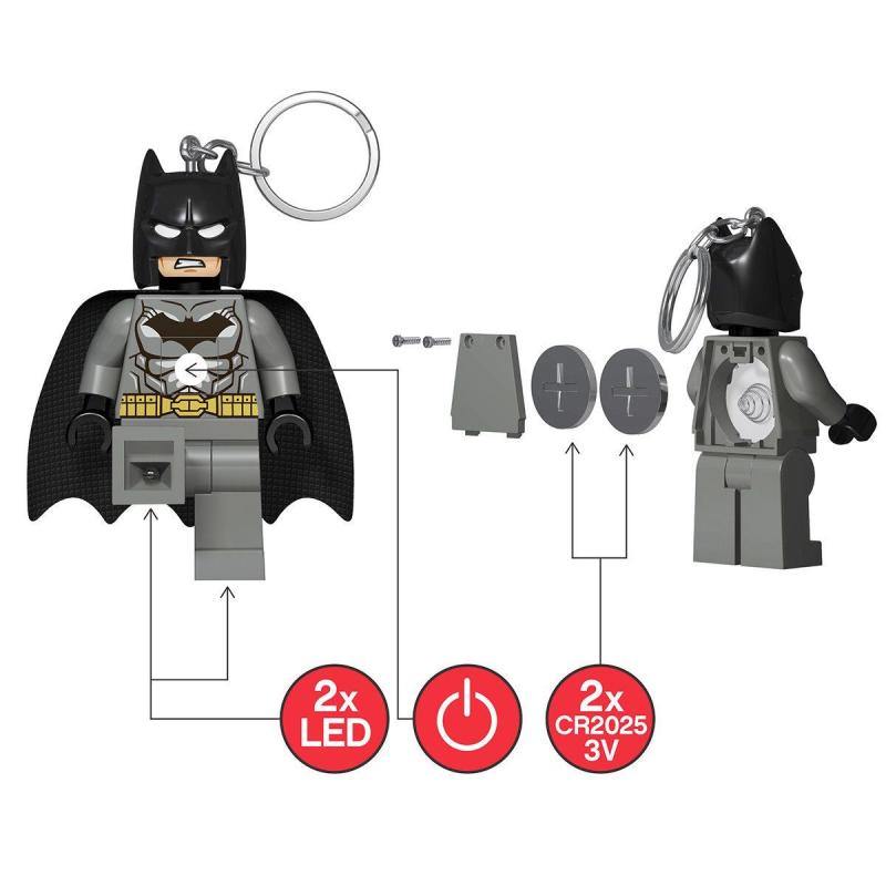 LEGO® EUROMIC - Super Heroes világítós kulcstartó - Batman szürke (LGL-KE92H) 